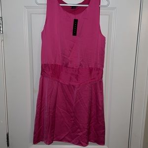 NWT Theory Fuschia Harida 100% Silk Dress Size 10